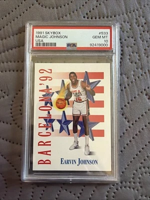 1991 SKYBOX USA #533 MAGIC JOHNSON PSA 10 - Image 1 of 3