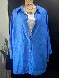 Camicetta donna Alfred Dunner 2X blu due pezzi floreale nuova con etichetta - Foto 1 di 8