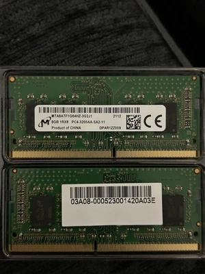 16 GB Micron DDR4 3200 (2 X 8GB) MTA8ATF1G64HZ-3G2J1 - Image 1 of 2
