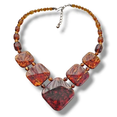 Colar Jay King Mine Finds estação âmbar prata esterlina 925 novo 18" - Imagem 1 de 4