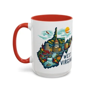 West Virginia Map Coffee Mug, WV Souvenir Mug, USA States Mug, Gift for Traveler - Picture 1 of 17