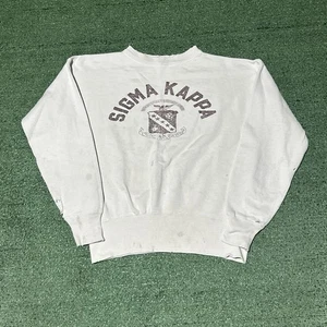 Vintage 50s 60s Champion Running Man Fraternity Sweatshirt Size L Distressed - Picture 1 of 7