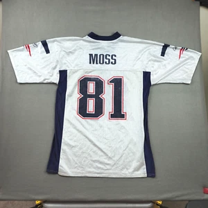 VTG Reebok New England Patriots Randy Moss NFL Jersey Mens L White USA Football - Picture 1 of 9