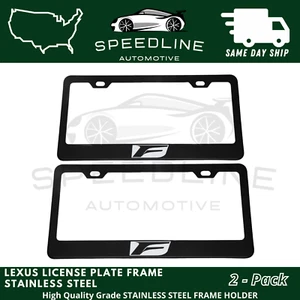 X2 Lexus F Logo Negro Acero Inoxidable Placa Marco Soporte Metal - Imagen 1 de 1