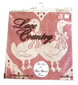 Lace Country Sewing Fine Lace For Baby Blanket Goose Geese Ducks Vintage NOS - Picture 1 of 8