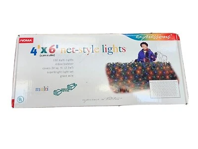 NOMA Expressions 4’ X 6' Net-Style Lights 150 Multi New In Box Indoor Outdoor  - Image 1 of 4