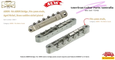 Epiphone Bridge ABRM Fits 4mm studs,  LPs Metric Bridge also Tokai Asian Aged - image 1 of 3