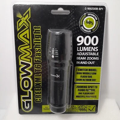 Nuova Torcia GlowMax Cree XML T6 LED Alta Potenza 900 Lumen Multifunzione 3AAA - Immagine 1 di 4