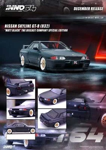 NISSAN SKYLINE GT-R (R32) Matt Black The Diecast Company Special Edition Inno64