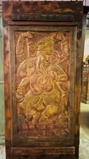 Vintage Ganesha Barn Door, Artistic Hand Carved Ganesha DOOR, Wall Art Panel