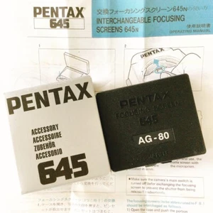 Pantalla de enfoque Pentax 645N AG-80 rejilla transversal tipo mate + manuales en inglés - Imagen 1 de 11