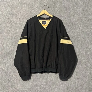 Dockers Golf Windbreaker Men’s XL Stain Defender Pullover Striped Black/Tan VTG - Picture 1 of 8