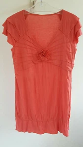 Superschönes sommerliches Blusenshirt/Tunika, Farbe Koralle, Gr.S, neuwertig - Bild 1 von 3