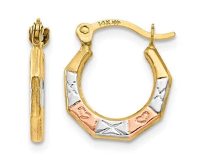 Elegantes pendientes de aro pequeño de oro amarillo de 14 K (2,00 mm) - Imagen 1 de 4