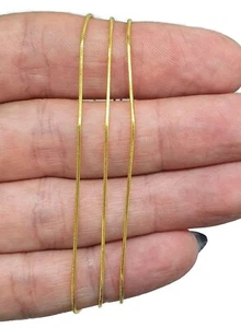 Gold Snake Chain, 22 inches, Sterling Silver, 14K gold Electroplated, 56cm - Picture 1 of 6