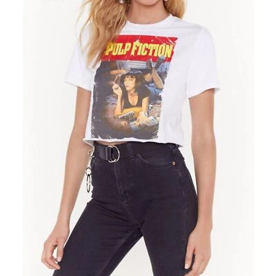 Nasty Gal Pulp Fiction укороченный футболка графический футболка ретро 90-х кино рубашка маленький - Изображение 1 из 4