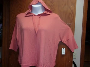 NEW LADY'S TERRA & SKY PINK  LIGHTWEIGHT  PULLOVER HOODIE - Picture 1 of 5