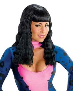 Katy Perry Wig Black Long Rock Pop Star Fancy Dress Halloween Costume Accessory - Picture 1 of 1
