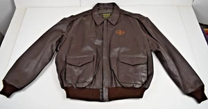 Vintage A-2 Flight Jacket Sportys Handcrafted Size XL 80s Brown Goatskin Leather - Picture 1 of 13