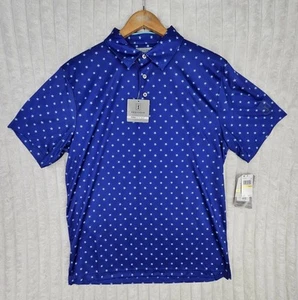 PGA Tour Pro Series Blue Stars Stretch Athletic Fit Short Sleeve Polo Size M NWT - Picture 1 of 5