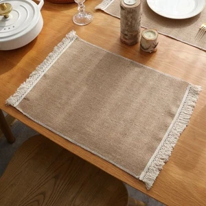 1Pcs Table Mat Cotton Linen Placemats Dining Table Placemat Home Table Decor - Picture 1 of 14