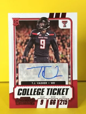 2021 Panini Contenders Draft Picks  College Ticket Autographs T.J. Vasher #243 - Image 1 of 2