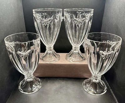 Set of 4 Lenox Butterfly Meadow Wine Tea Water Glasses - Image 1 of 4