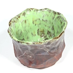 Skulptur Teeschale "Green Tea" Unikat Keramik Prof.em Loeschner-Gornau BG7 - Picture 1 of 9