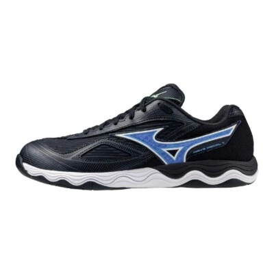 MIZUNO Wave Medal 7 81GA2315 32 Dark Gay Blue White Width 2E Table Tennis Shoes - Photo 1/4
