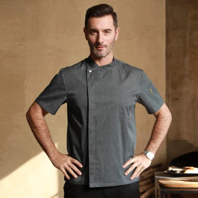 Mens Chef Uniform Kitchen Jacket Coat Short Long Sleeve Cooking Restaurant Tops - Image 1 of 4