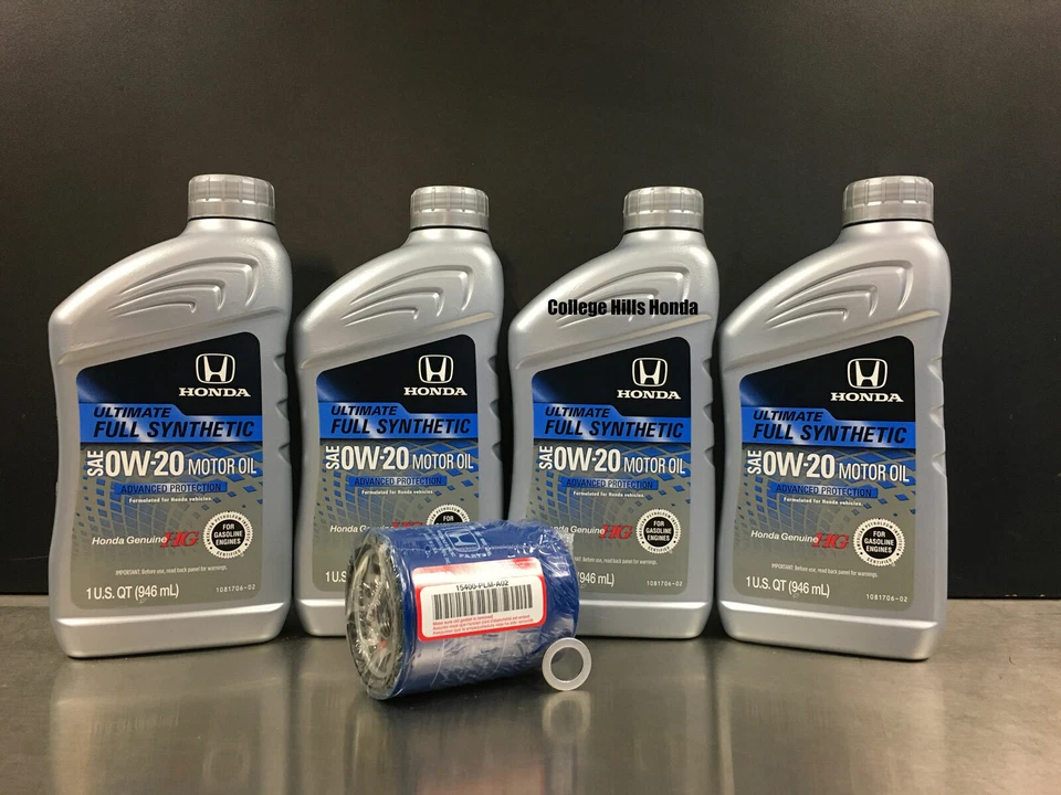 4QT Genuine Honda 0W-20 Full Synthetic Oil Change Kit w/A02 Filter and Washer - Image 1 of 1