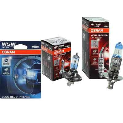 OSRAM NIGHT BREAKER UNLIMITED H1 H7 +110% W5W COOL BLUE INTENSE SET Glühbirne - Bild 1 von 4