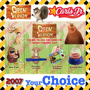 Carl's Jr. 2007 temporada abierta película animada animal ardilla ciervo tu juguete elección - Imagen 1 de 10