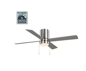 H B Scenic 52" integrierter LED Innenbereich gebürstetes Nickel Hugger Ventilator mit Licht-Kit - Bild 1 von 4