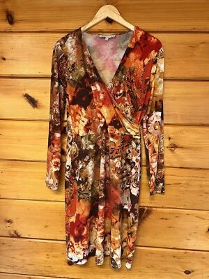 Jones New York Sport Women's Size L Knee Length Long Sleeve Faux Wrap Dress - Image 1 of 4