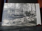 Repairmen on Railroad Tracks with cars early 1900's RPPC Postcard