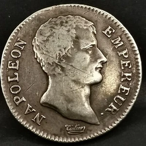 1 FRANC 1806 IN PARIS SILVER 900‰ NAPOLEON EMPEROR BAREHEADED 827299 Ex. / FRANCE - Picture 1 of 2
