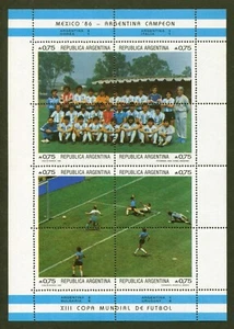 Argentina Sc# 1569, 1986 World Cup Soccer Champ., VF/XF MNH Sheet/8, SCV: $12.50 - Picture 1 of 1