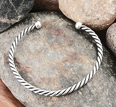 Retired James Avery Size Large ~ Rope Twist Cuff Bracelet Sterling Silver - Image 1 of 4