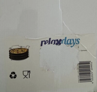 Relaxdays Pizzablech im 4er Set HBT: 20 x 32 x 32 cm Pizzabaecker-Set Backen Piz - Bild 1 von 4