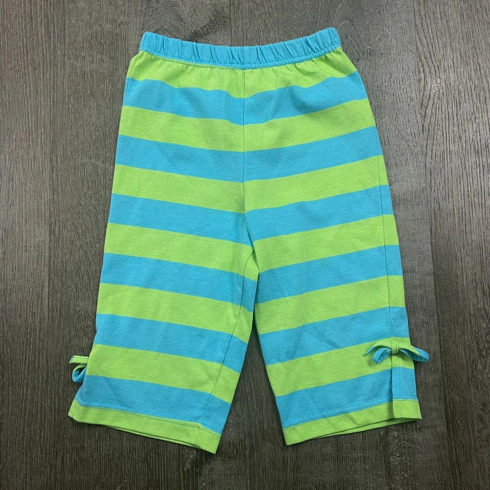 Pantalones Kelly's Niños Niñas Azul Verde Rayas Pull On Capri Leggings Talla S 5-6 Foto 1 de 4