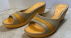 Womens Wedge Heel Crocs Sandals Sassari brown and Orange size 10