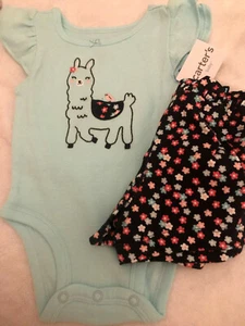 Lotto 2 pezzi nuovi con etichette Carters lama 3 m outfit estivo set 4 luglio festa della mamma papà - Foto 1 di 5