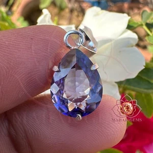 10.55 Ct Natural Blue Sapphire Loose Gem Pendant - Certified 925 Silver Jewelry - Picture 1 of 6