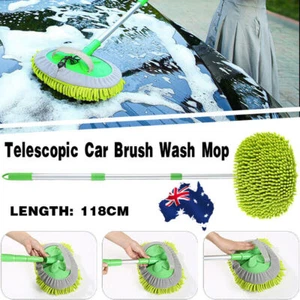 New Telescopic Car Brush Wash Soft Care Mop Vehicle Cleaning Window Adjustable - Picture 1 of 16
