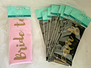 "Bride to Be" x1 & "Team Bride" x8 Set Bridal Shower Bachelorette Wedding Party - Picture 1 of 2