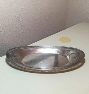 ANTIGUO "Plato de Reliquia" Plato de Plata Ovalado Reticulado Bandeja de Servir - Imagen 1 de 9