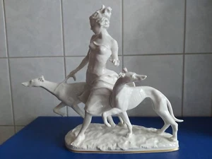 -~Hutschenreuther-~Figura in porcellana-~Donna con due levrieri-~ - Foto 1 di 21