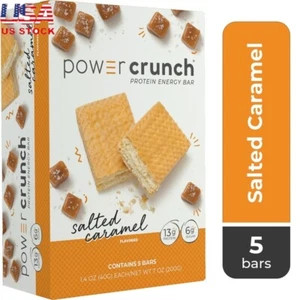 Protein Energy Bars Salted Caramel 13g Protein 5 Count Delicious Wafer Crunch US - Picture 1 of 12