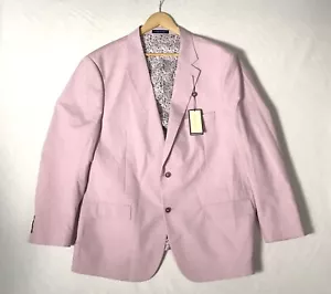 NWT Alan Flusser Pink & White houndstooth Check Blazer Sport Coat XXL - Picture 1 of 15
